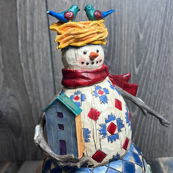 🌾 Jim Shore Vintage 2003 HEARTWOOD CREEK “ Winter’s Haven” Snowman - Picture 5 of 12
